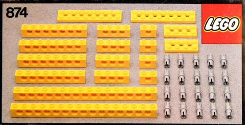 874 - Yellow Beams with Connector Pegs